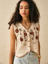 Load image into Gallery viewer, Women Loose Hollowed Lace Cardigan Vest