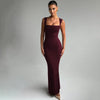 Slim Fit Square Collar Waist Slimming Dress