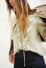 Load image into Gallery viewer, Women Clothing Spring Summer Casual Laminated Decoration Translucent Shirt