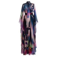 Load image into Gallery viewer, Spring Summer Star Bay Sleeve Colorful Printed Maxi Dress Holiday Maxi Dress