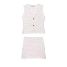 Load image into Gallery viewer, Summer Women Casual Knitted Texture Vest Skirt Two Piece Sets