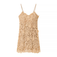 Load image into Gallery viewer, Summer Elegant Beige Floral Dress