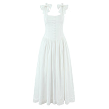 Load image into Gallery viewer, House Same French Sweet Bowknot Decoration Gentle Elegant Graceful U Collar Waist Trimming Spaghetti Straps Dress