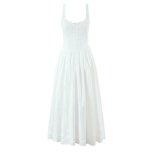 Load image into Gallery viewer, House Same French Sweet Bowknot Decoration Gentle Elegant Graceful U Collar Waist Trimming Spaghetti Straps Dress