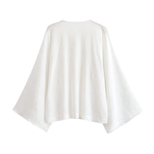 Load image into Gallery viewer, Women Clothing Women round Neck Tied Hollowed Casual Shirt Mid Length Skirt Set