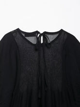 Load image into Gallery viewer, Women Clothing Summer round Neck Embroidered Translucent Long Sleeve Shirt Top Women