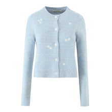 Load image into Gallery viewer, Autumn French Bow Jacquard Embroidery Knitted Cardigan Coat Sweater Top