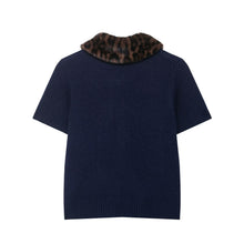 Load image into Gallery viewer, Women Animal Print Neckline Knitted Coat