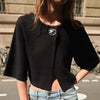 Elegant Women Clothing Button Structure Knitted Coat