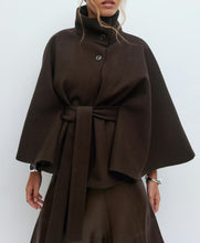 Load image into Gallery viewer, Women Clothing Autumn Winter Graceful Fashionable Loose Waist Woolen Cape Coat