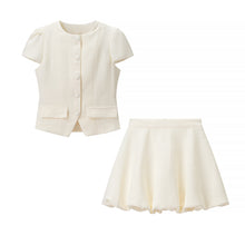 Load image into Gallery viewer, Women Clothing Autumn Women Clothing Short Sleeve Bud Top Skirt Two Piece Suit