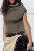 Women Clothing Turtleneck Knitting Vest