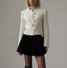 Women Clothing Autumn Classic Fashionable Simple Love Button Design Short Coat