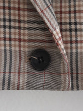 Load image into Gallery viewer, Collared Long Sleeve Short Small Blazer Women Summer One Button Plaid Blazer