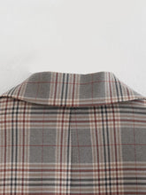 Load image into Gallery viewer, Collared Long Sleeve Short Small Blazer Women Summer One Button Plaid Blazer