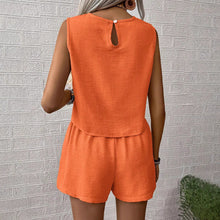 Load image into Gallery viewer, Cotton Linen Sleeveless Top With Shorts Set