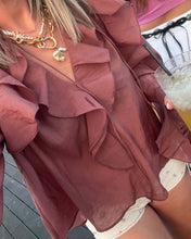 Load image into Gallery viewer, Summer Ruffled Tied Shirt Top Women
