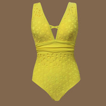 Load image into Gallery viewer, V neck Hollow Cutout High Sense One Piece Swimsuit