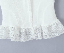 Load image into Gallery viewer, Lace Splicing Sling Vest Women Short Top