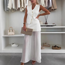 Load image into Gallery viewer, Spring Summer Knitted Stitching Vest Set Casual Vacation Loose Skirt Women