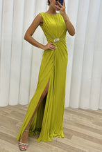 Load image into Gallery viewer, Pleated Split Casual Dress Sleeveless Dress