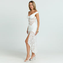 Load image into Gallery viewer, Summer Sexy Lace Hollow Out Cutout out Stitching Spaghetti Straps Slimming Split Dress