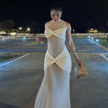 Load image into Gallery viewer, Sheer Mesh Sexy Solid Color Sheath Dress