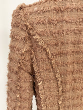 Load image into Gallery viewer, Autumn Winter Star Tassel Fringe Tweed Slim Blazer Pink Brown