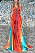 Load image into Gallery viewer, Sexy Sling Gradient Color Island Dress Beach Dress