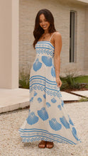 Load image into Gallery viewer, Summer Shell Printed French High Waist Big Swing Sling Maxi Dress