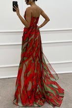 Load image into Gallery viewer, Chiffon Floral Print Slit Dress Casual Party Long Women Clothing Dress