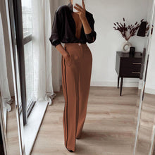 Load image into Gallery viewer, Office Straight Leg Trousers Contrast Color Work Pant