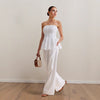 Professional White Casual off the Shoulder Top Trousers