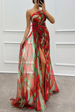 Load image into Gallery viewer, Chiffon Floral Print Slit Dress Casual Party Long Women Clothing Dress