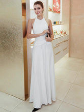 Load image into Gallery viewer, Women Clothing Solid Color Sleeveless Halter Backless Pleated A line Maxi Dress