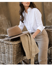 Load image into Gallery viewer, French Women Pure Linen Shirt