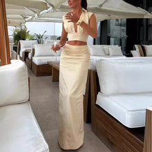 Load image into Gallery viewer, Spring Summer Sleeveless Skirt Two Piece Casual Holiday Party Skirt Set for Women