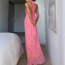 Load image into Gallery viewer, Summer Holiday Women Clothing Sexy Deep V Plunge Lace up Backless Dress