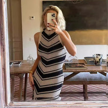 Load image into Gallery viewer, Sexy Tight Striped Tassel Knitted Dress