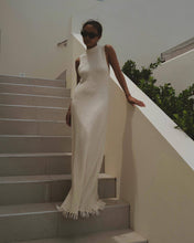 Load image into Gallery viewer, Knitted Sleeveless Tassel Maxi Dress Summer Women