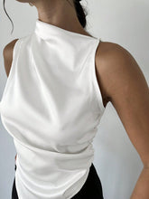 Load image into Gallery viewer, Satin Shirt Women Simple Sleeveless Top