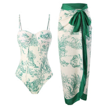 Load image into Gallery viewer, One Piece Swimsuit Women Skinny Slimming Retro Lace up