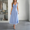 Elegant Deep V Plunge Cropped Outfit Maxi Dress Women Clothing Spring Summer