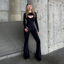 Load image into Gallery viewer, Spring Women Solid Color Long Sleeve Tight Braces Hip Lifting Jumpsuit Two Piece Set
