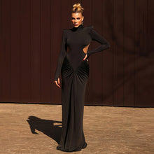 Load image into Gallery viewer, Summer Women Clothing High Collar Slim Sexy Backless Solid Color Maxi Dress