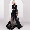 Spring Summer Star Lace Stitching Pleated Maxi Dress Floor Length Dress