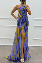 Load image into Gallery viewer, Chiffon Floral Print Slit Dress Casual Party Long Women Clothing Dress