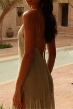 Load image into Gallery viewer, Spring Summer Pleated Sling See through Dress Casual Vacation Loose Dress