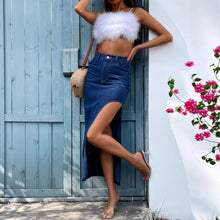 Load image into Gallery viewer, Summer Women Clothing Sexy Side Split Denim Skirt