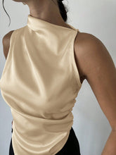 Load image into Gallery viewer, Satin Shirt Women Simple Sleeveless Top